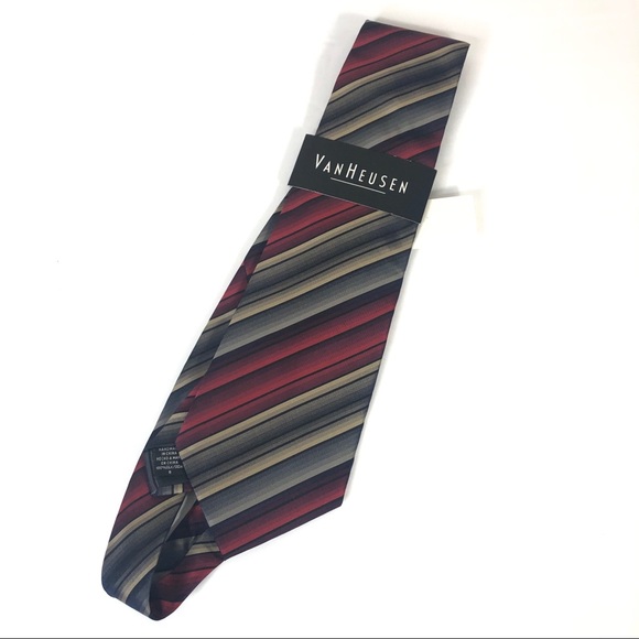 NEW VanHeusen Mens Silk Striped Tie - Picture 1 of 5